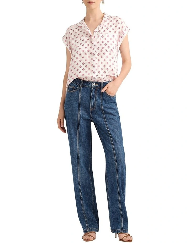 Kali Linen Shirt in Raspberry Spot image 4