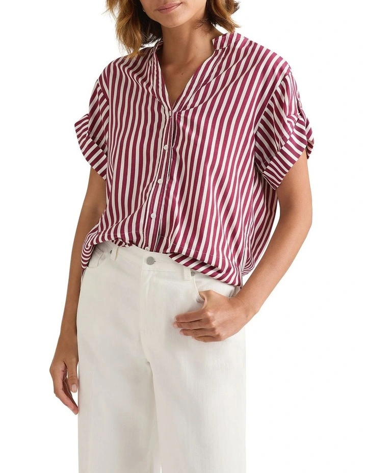 Niccolo Shirt in Mangosteen Stripe image 1