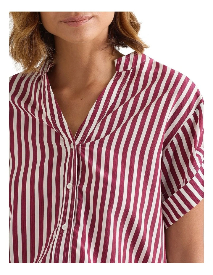 Niccolo Shirt in Mangosteen Stripe image 4