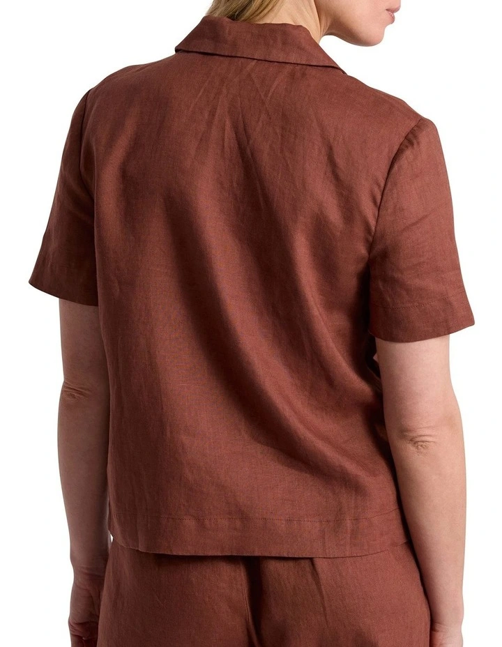 Leslie Linen Shirt in Terracotta image 5