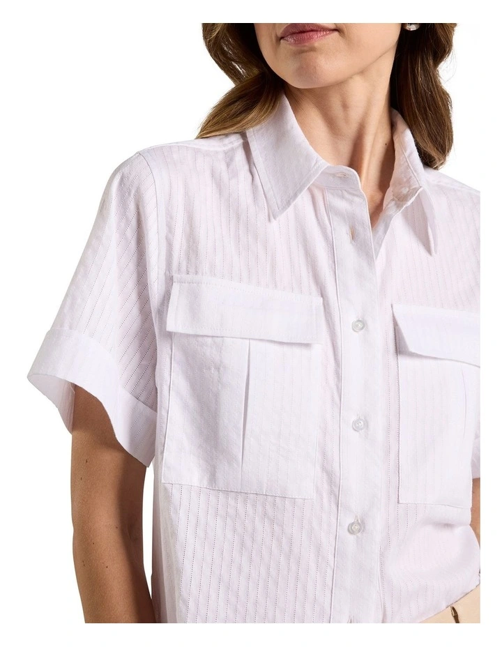 Trina Cotton Shirt in White image 3
