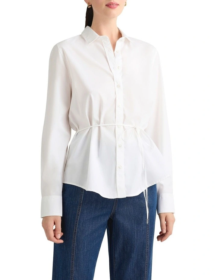 Amelia Cotton Shirt in White image 1