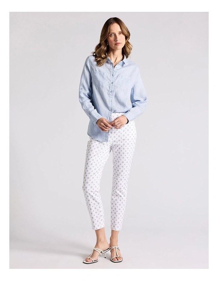 Elias Linen Shirt in Sky Blue image 1