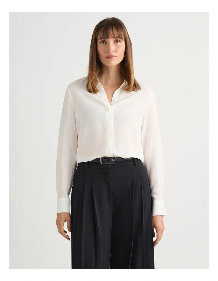 Zephyr Silk Shirt in Ivory image 2