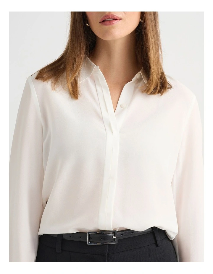 Zephyr Silk Shirt in Ivory image 4