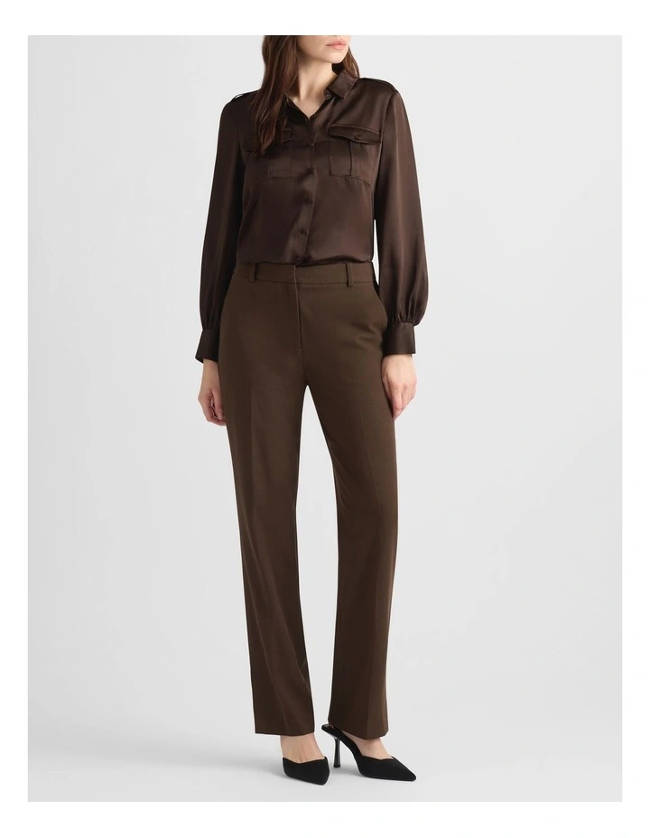 Oriana Silk Shirt in Hickory Brown image 2
