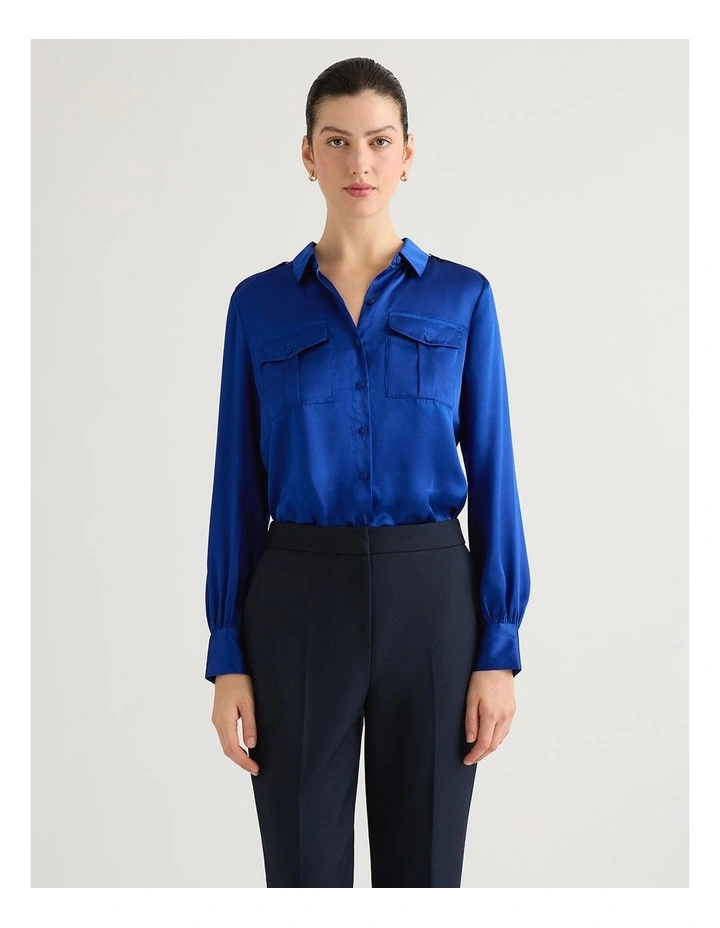 Oriana Silk Shirt in Royal Blue image 2