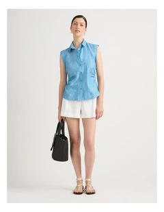 Talissa Linen Shirt in Calypso Melange