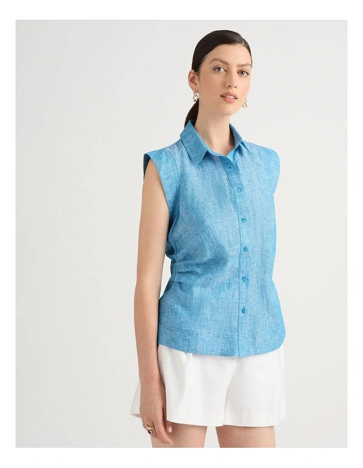 Talissa Linen Shirt in Calypso Melange image 2