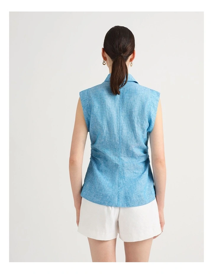 Talissa Linen Shirt in Calypso Melange image 3