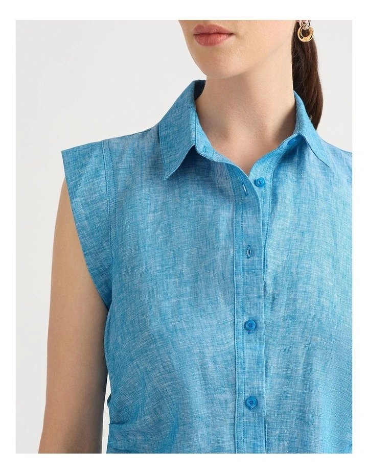 Talissa Linen Shirt in Calypso Melange image 4