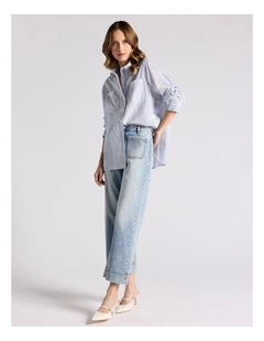 Ikeda Overshirt in Blue Stripe