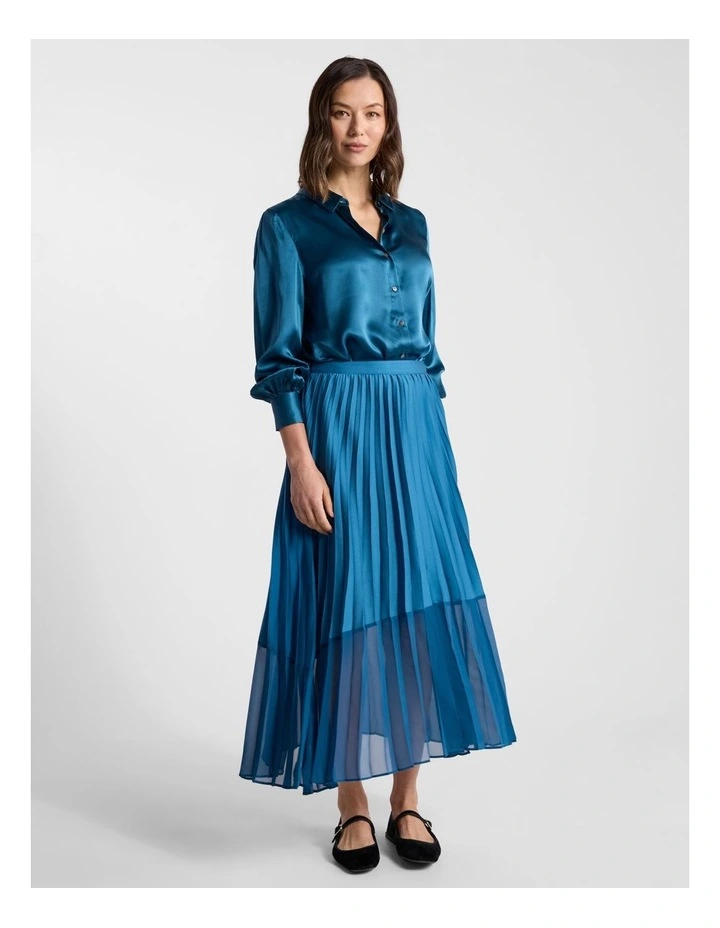 Archibald Silk Shirt in Prussian Blue image 2
