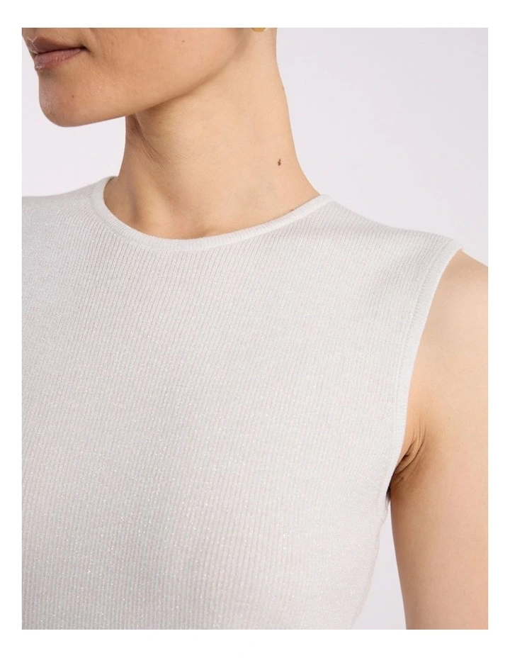 Natalia Shimmer Knit Tank Ivory in Ivory image 2