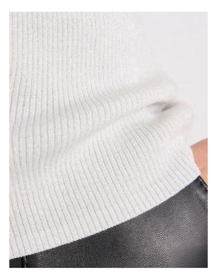 Natalia Shimmer Knit Tank Ivory in Ivory image 3