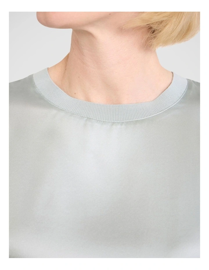 Betty Silk Front Tee in Jade Green image 3