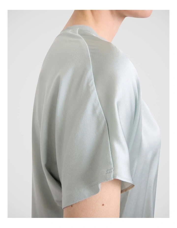 Betty Silk Front Tee in Jade Green image 4