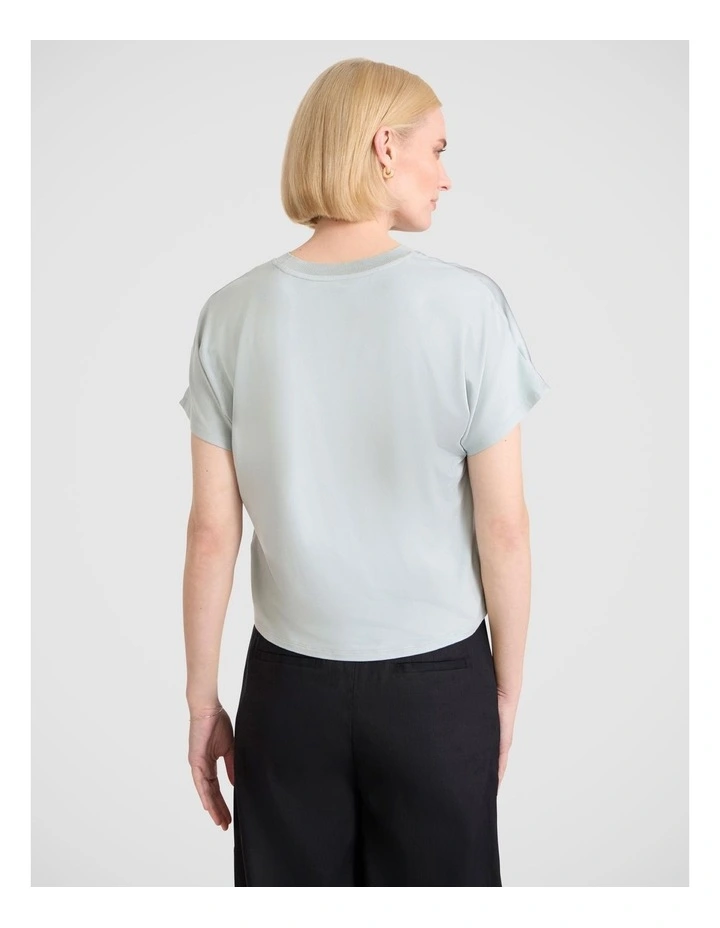 Betty Silk Front Tee in Jade Green image 5