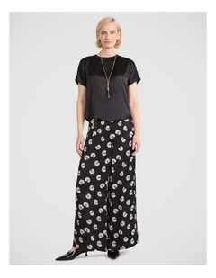 Betty Silk Front Tee in Black