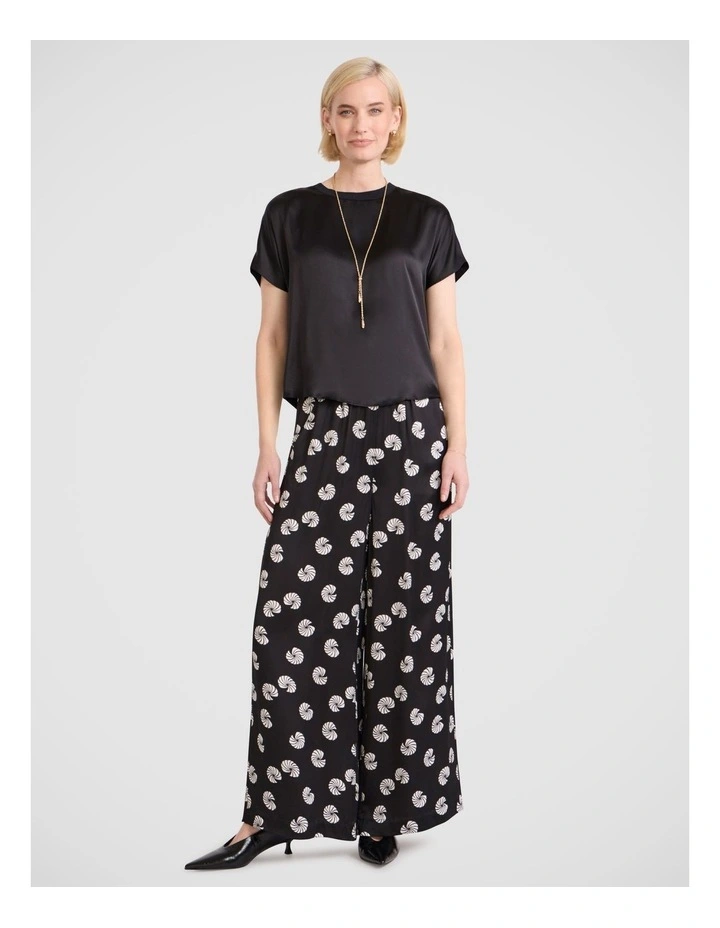 Betty Silk Front Tee in Black image 1