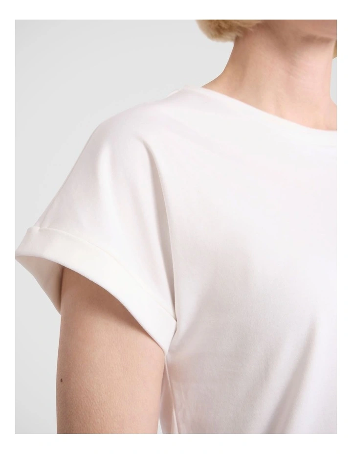 Daisy Mercerised Cotton Tee in Ivory image 3