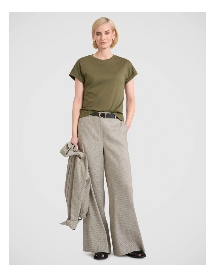 Daisy Mercerised Cotton Tee in Fern image 2
