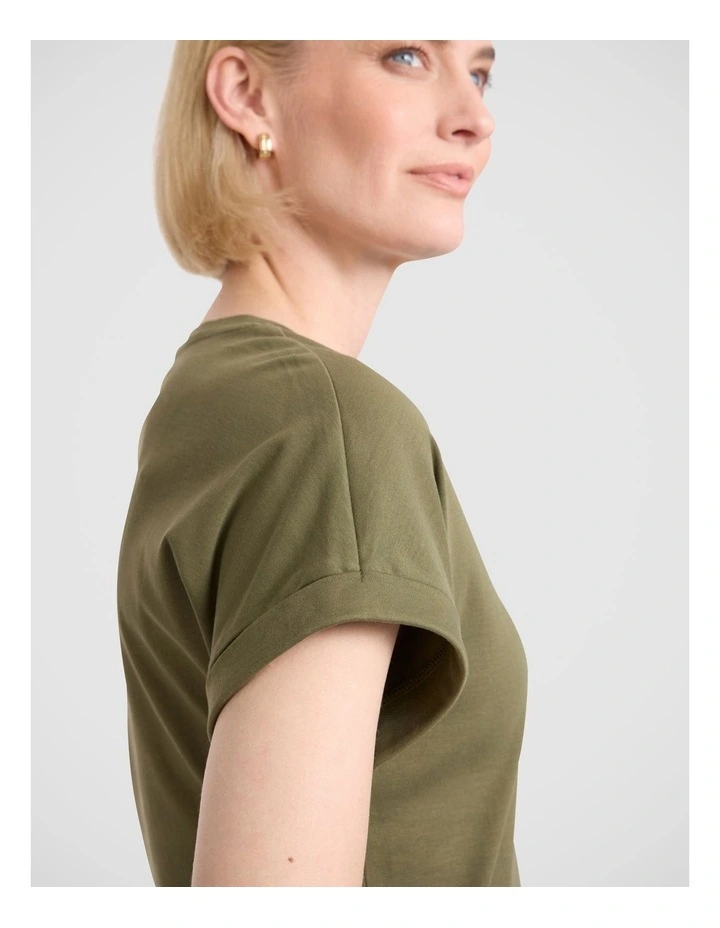 Daisy Mercerised Cotton Tee in Fern image 3