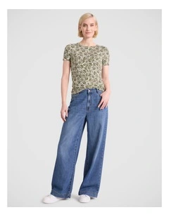 Pansy Bamboo Tee in Fern Multi