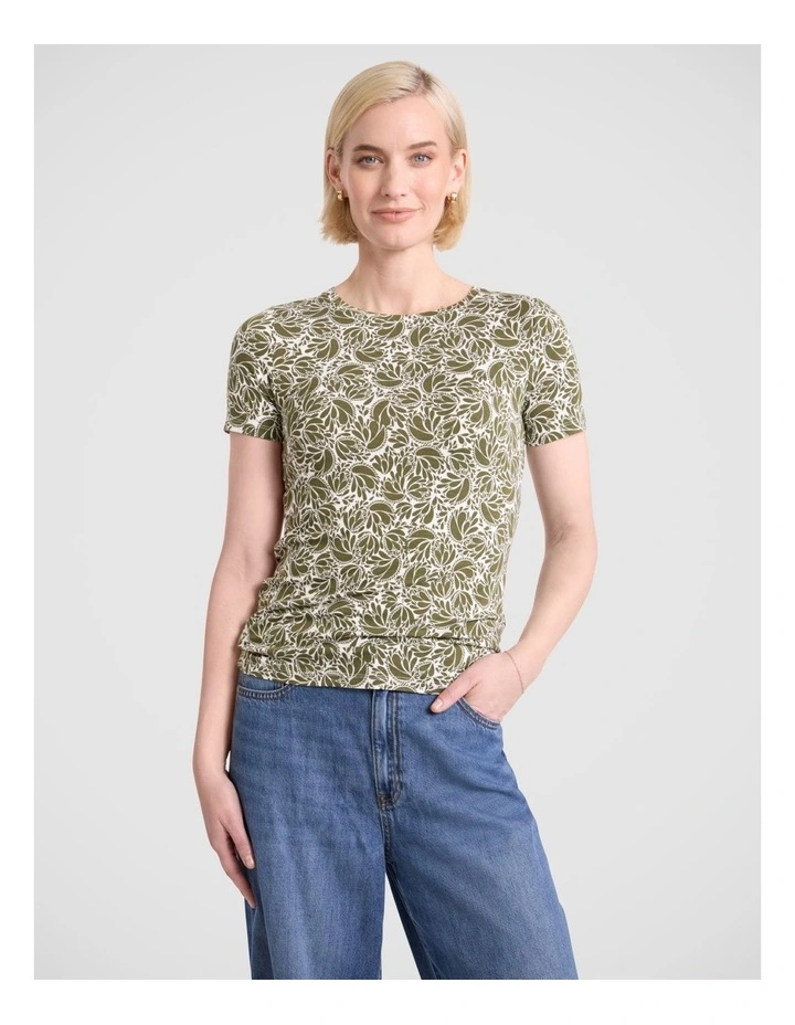 Pansy Bamboo Tee in Fern Multi image 2