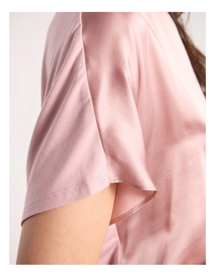Betty Silk Front Tee in Rose image 3