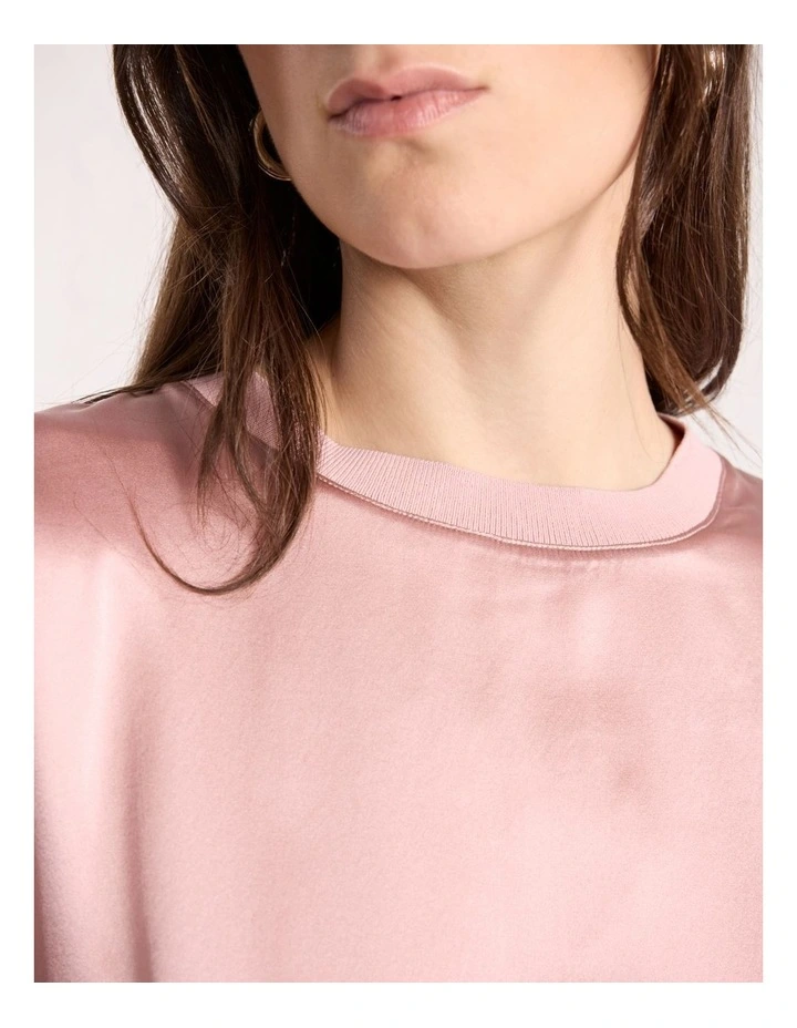 Betty Silk Front Tee in Rose image 4