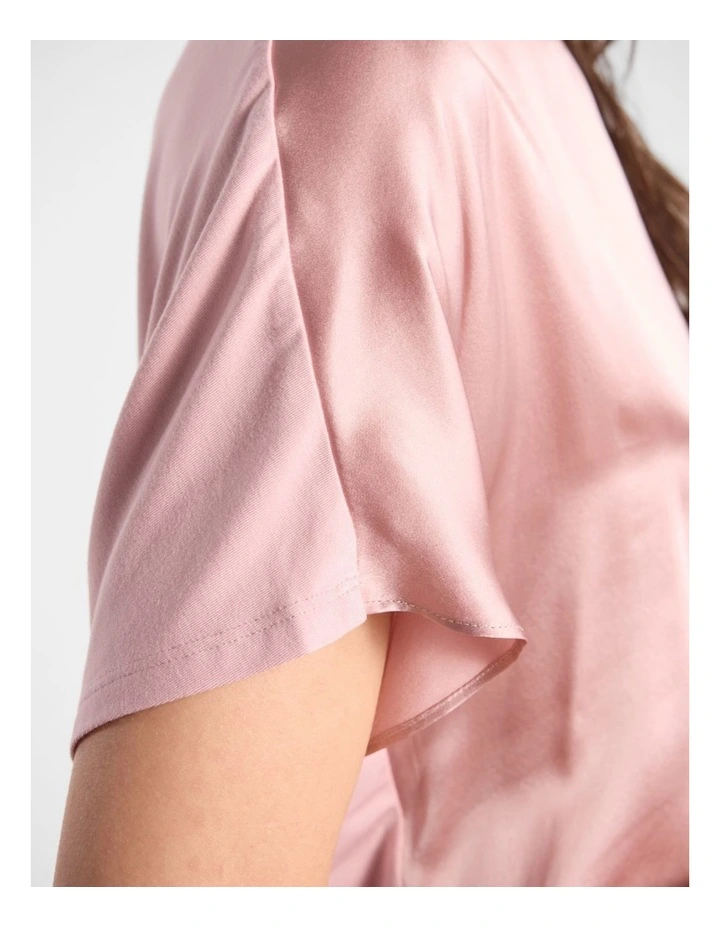 Betty Silk Front Tee in Rose image 5