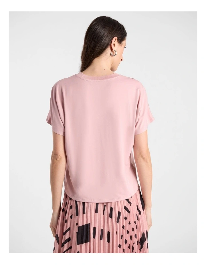 Betty Silk Front Tee in Rose image 5