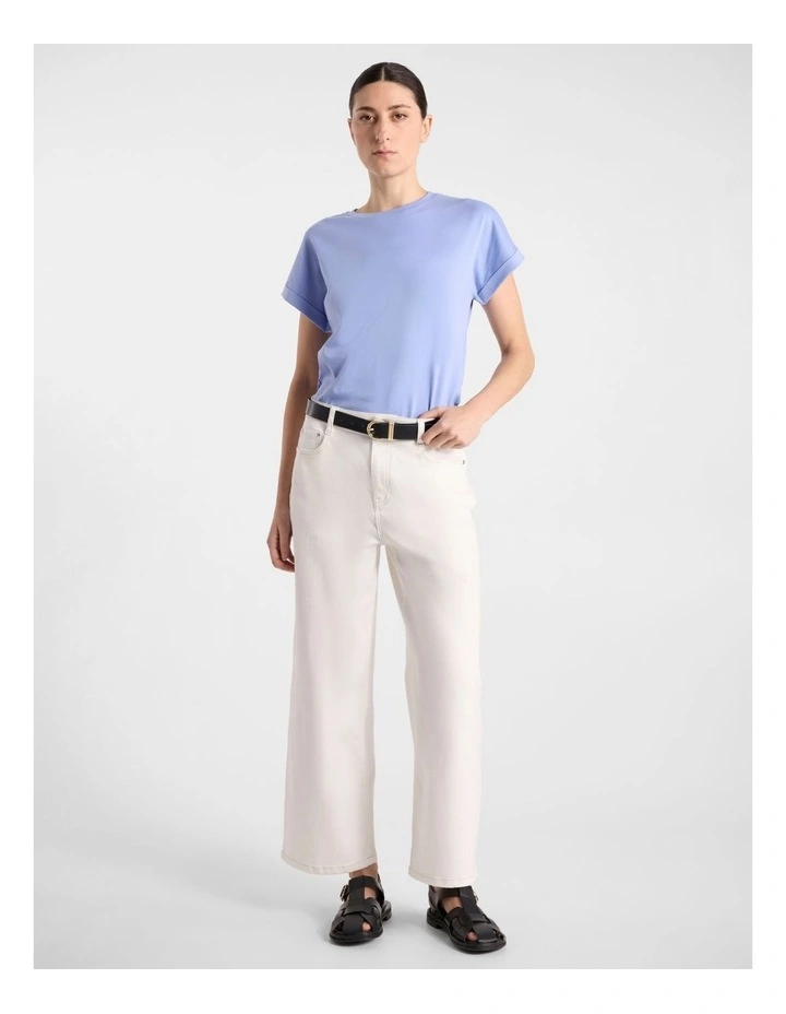Daisy Mercerised Cotton Tee in Hyams Blue image 2