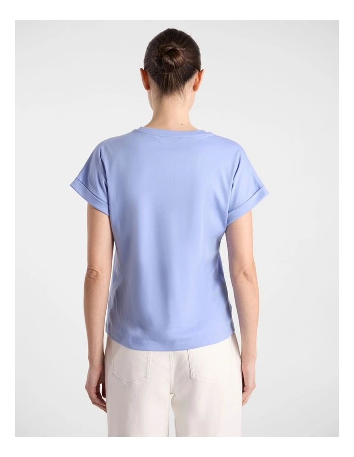 Daisy Mercerised Cotton Tee in Hyams Blue image 3