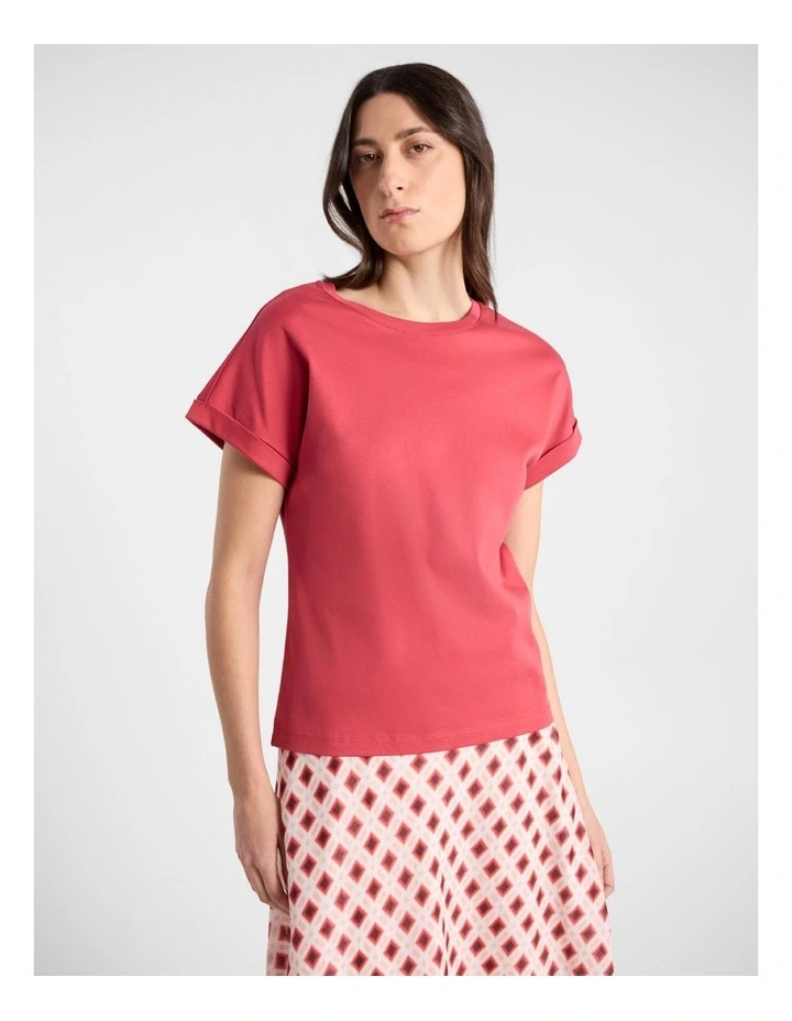 Daisy Mercerised Cotton Tee in Watermelon image 1