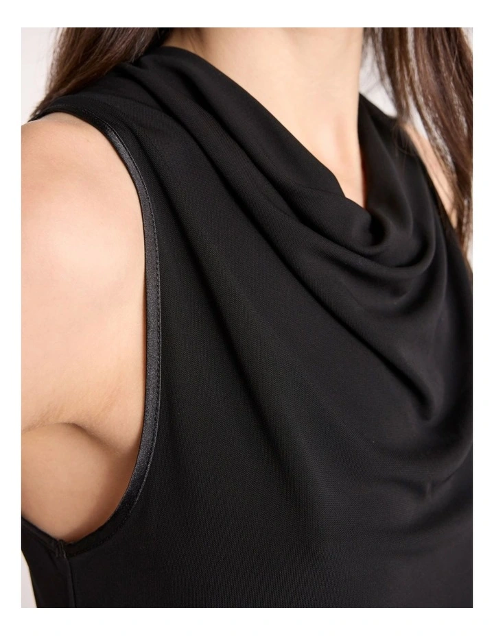 Irma Cowl Neck Top in Black image 3