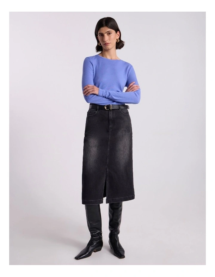 Lorelai Long Sleeve Babywool Top in Periwinkle image 1