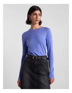Lorelai Long Sleeve Babywool Top in Periwinkle