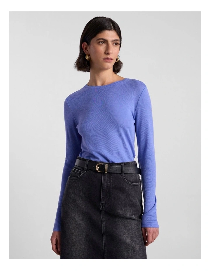 Lorelai Long Sleeve Babywool Top in Periwinkle image 1