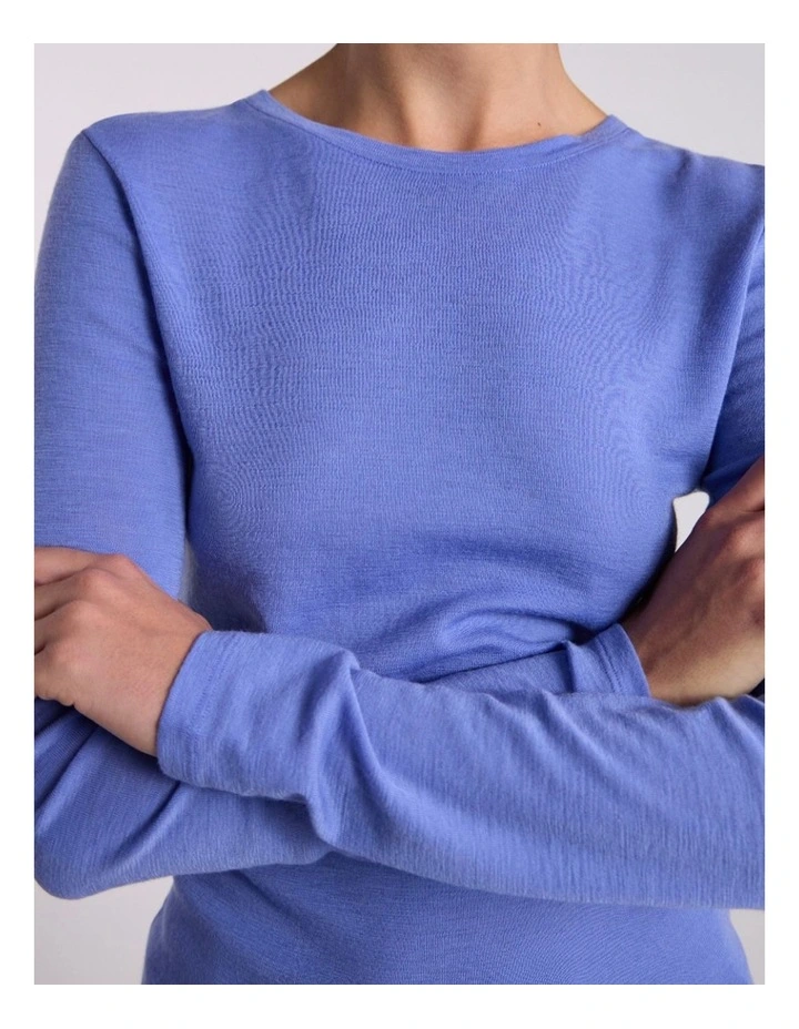 Lorelai Long Sleeve Babywool Top in Periwinkle image 3
