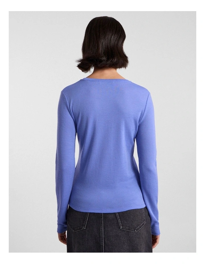 Lorelai Long Sleeve Babywool Top in Periwinkle image 3