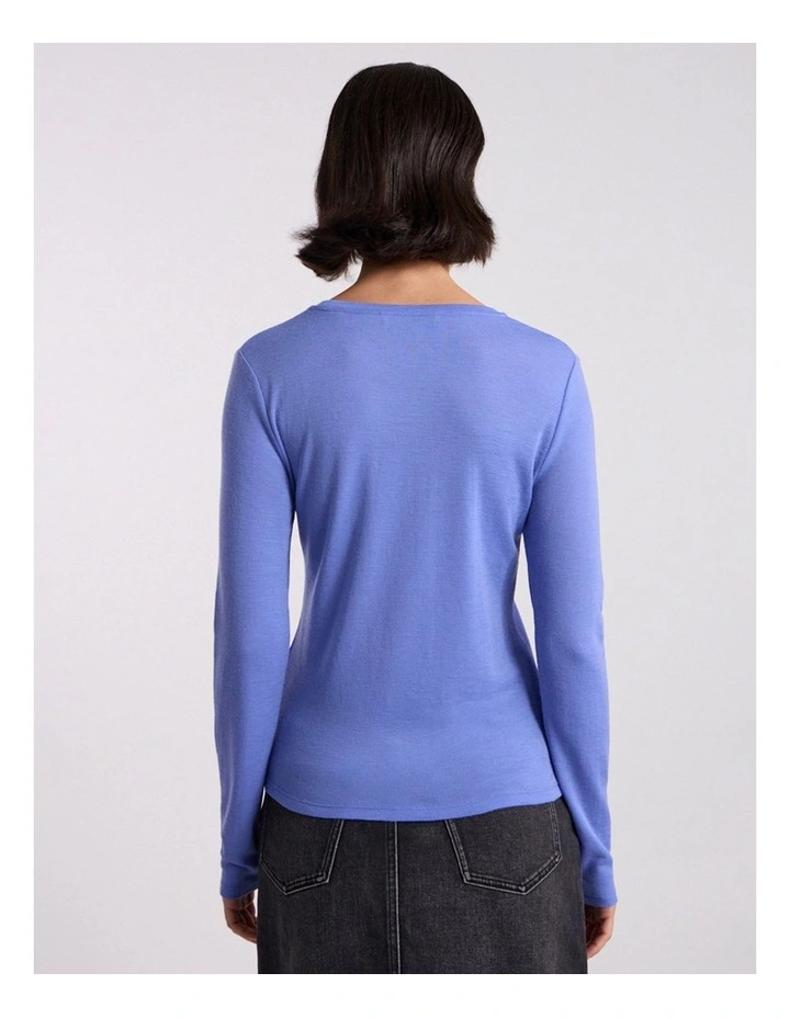 Lorelai Long Sleeve Babywool Top in Periwinkle image 4