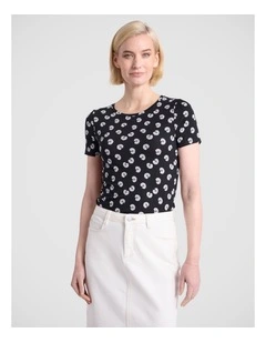Roberta Bamboo Tee in Black Multi