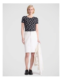 Roberta Bamboo Tee in Black Multi