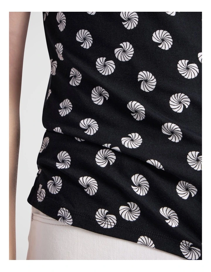 Roberta Bamboo Tee in Black Multi image 3