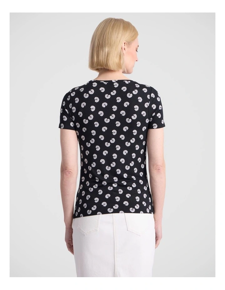 Roberta Bamboo Tee in Black Multi image 4
