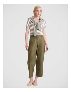 Monty Scoop Neck Tee in Fern Stripe