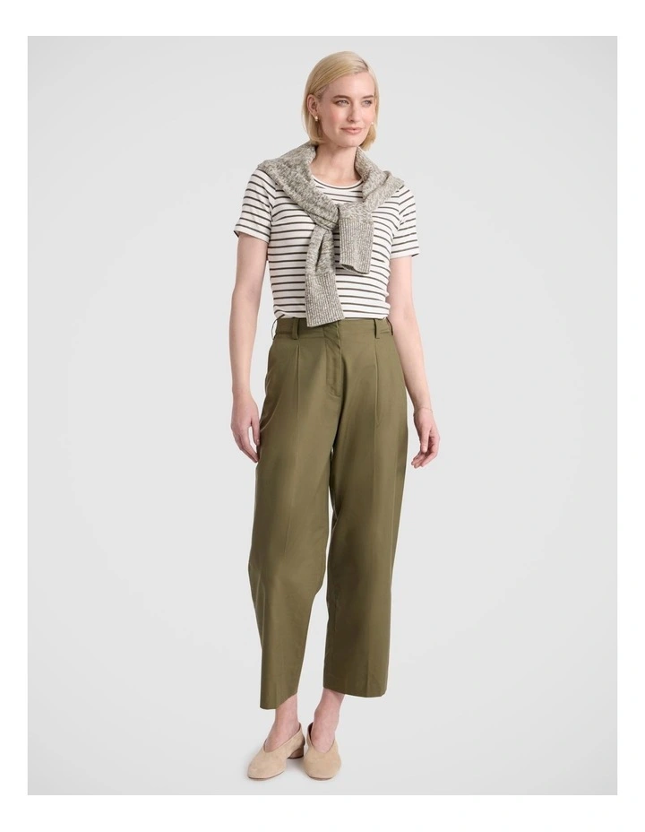 Monty Scoop Neck Tee in Fern Stripe image 1