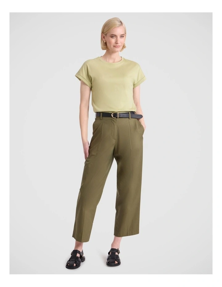 Daisy Mercerised Cotton Tee in Grass Green image 1